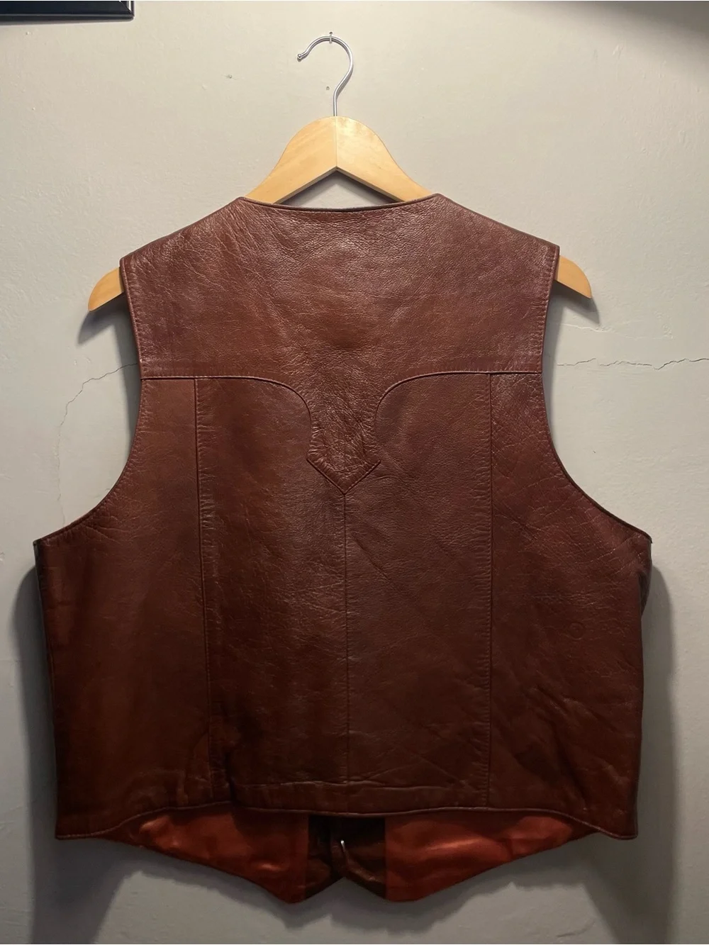 Vintage Suede Leather Vest Size 48